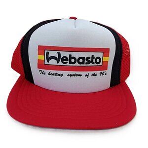 Vintage 90s Trucker Hat Webasto Heating System Mesh Snapback Cap